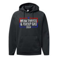 Mean Tweets And Cheap Gas Funny 2024 Pro Trump Performance Fleece Hoodie