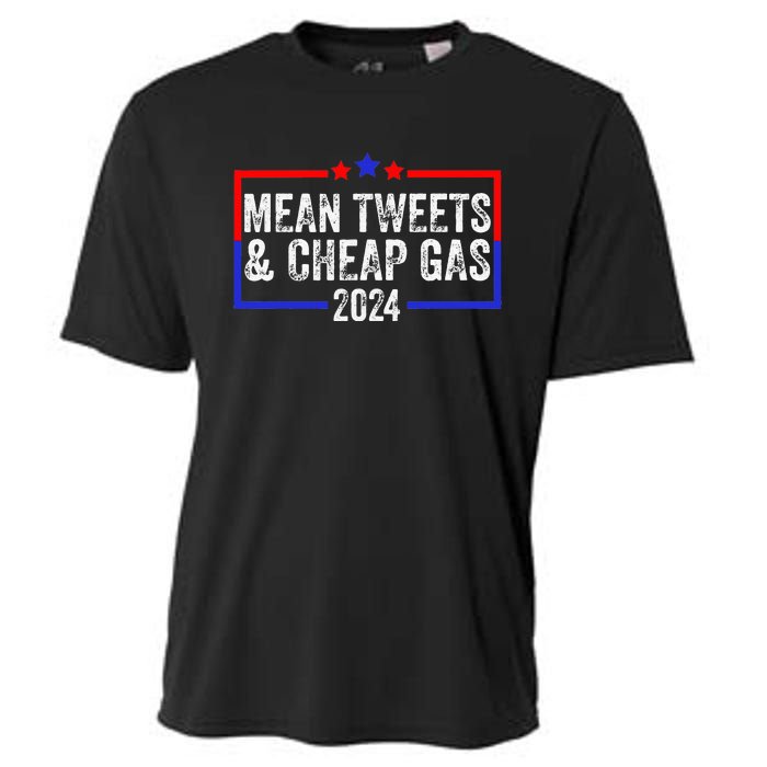 Mean Tweets And Cheap Gas Funny 2024 Pro Trump Cooling Performance Crew T-Shirt