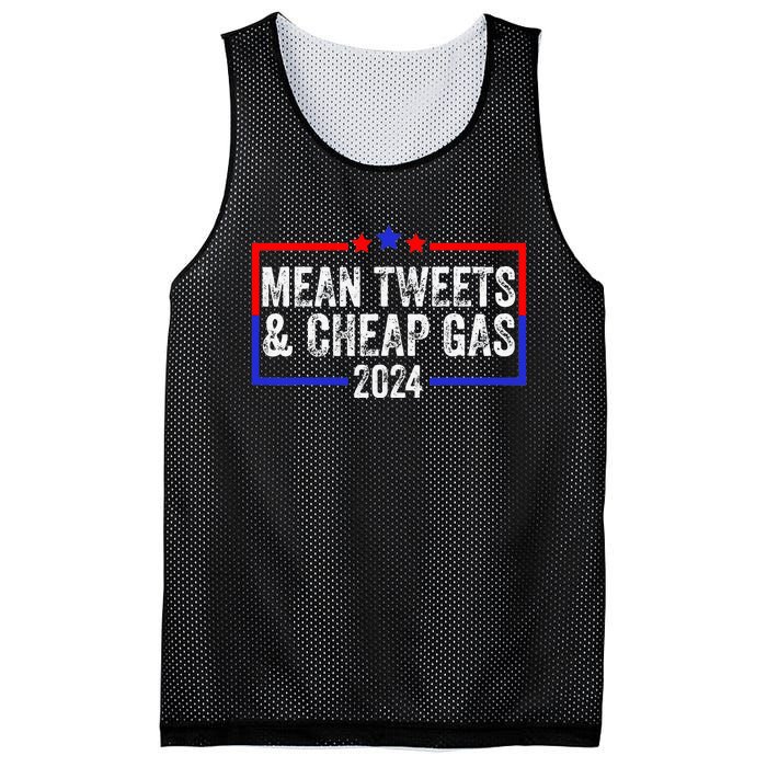 Mean Tweets And Cheap Gas Funny 2024 Pro Trump Mesh Reversible Basketball Jersey Tank