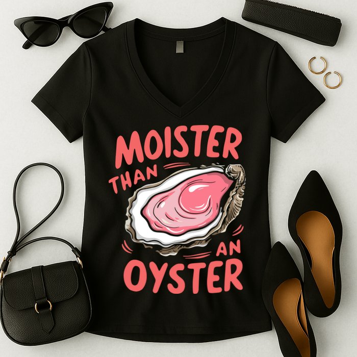 Moister Than An Oyster Women's V-Neck T-Shirt