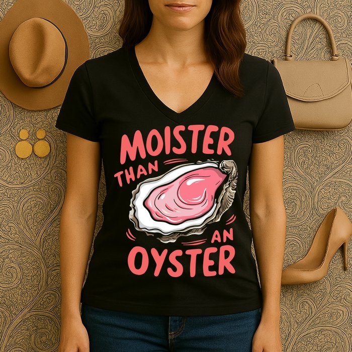 Moister Than An Oyster Women's V-Neck T-Shirt