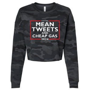 Mean Tweets And Cheap Gas Funny 2024 Protrump Election Cropped Pullover Crew