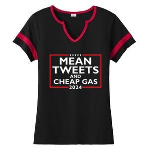 Mean Tweets And Cheap Gas Funny 2024 Protrump Election Ladies Halftime Notch Neck Tee