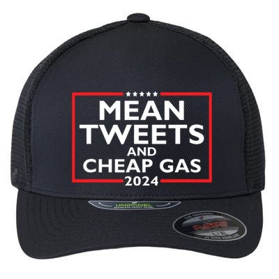 Mean Tweets And Cheap Gas Funny 2024 Protrump Election Flexfit Unipanel Trucker Cap