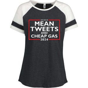 Mean Tweets And Cheap Gas Funny 2024 Protrump Election Enza Ladies Jersey Colorblock Tee