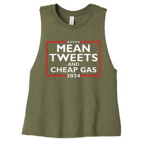 Mean Tweets And Cheap Gas Funny 2024 Protrump Election Women's Racerback Cropped Tank