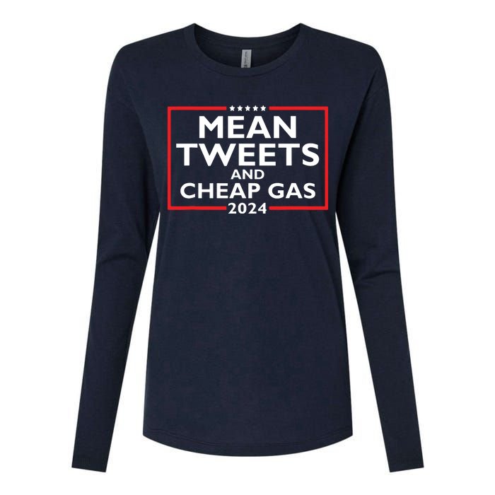 Mean Tweets And Cheap Gas Funny 2024 Protrump Election Womens Cotton Relaxed Long Sleeve T-Shirt