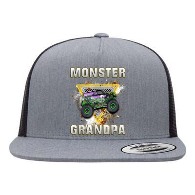 Monster Truck Are My Jam Monster Truck Grandpa Flat Bill Trucker Hat