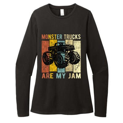 Monster Trucks Are My Jam Vintage Retro Monster Truck Womens CVC Long Sleeve Shirt