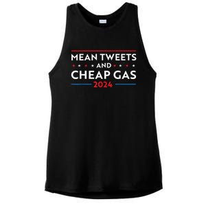 Mean Tweets And Cheap Gas Funny 2024 Pro Trump Ladies PosiCharge Tri-Blend Wicking Tank