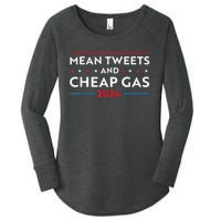 Mean Tweets And Cheap Gas Funny 2024 Pro Trump Women's Perfect Tri Tunic Long Sleeve Shirt