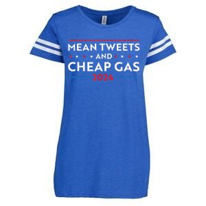 Mean Tweets And Cheap Gas Funny 2024 Pro Trump Enza Ladies Jersey Football T-Shirt