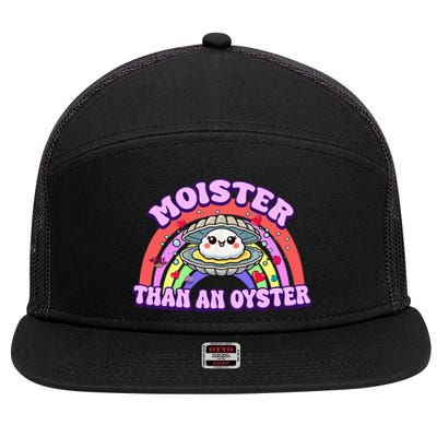 Moister Than An Oyster Funny Shellfish Seafood 7 Panel Mesh Trucker Snapback Hat