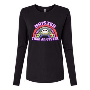 Moister Than An Oyster Funny Shellfish Seafood Womens Cotton Relaxed Long Sleeve T-Shirt