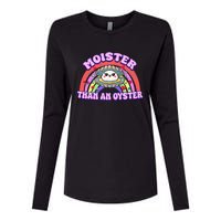 Moister Than An Oyster Funny Shellfish Seafood Womens Cotton Relaxed Long Sleeve T-Shirt