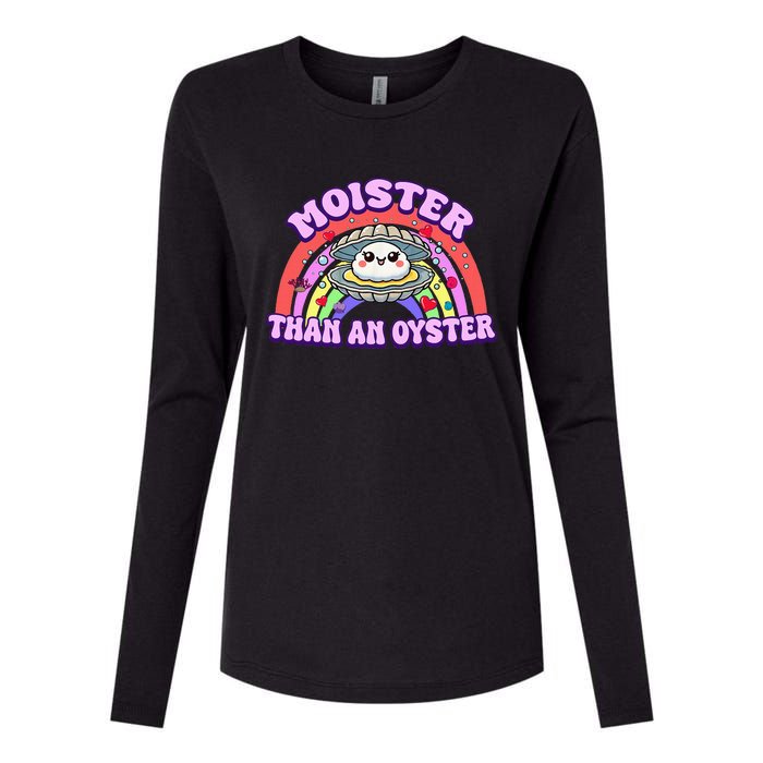 Moister Than An Oyster Funny Shellfish Seafood Womens Cotton Relaxed Long Sleeve T-Shirt