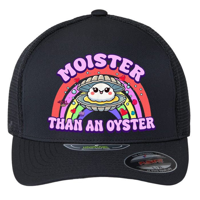 Moister Than An Oyster Funny Shellfish Seafood Flexfit Unipanel Trucker Cap