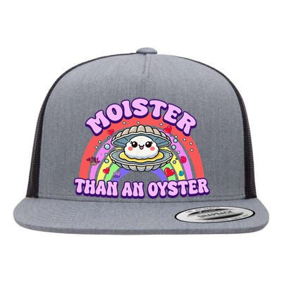 Moister Than An Oyster Funny Shellfish Seafood Flat Bill Trucker Hat