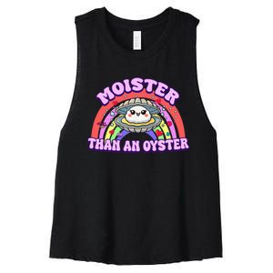 Moister Than An Oyster Funny Shellfish Seafood Women's Racerback Cropped Tank