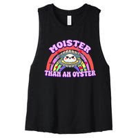 Moister Than An Oyster Funny Shellfish Seafood Women's Racerback Cropped Tank