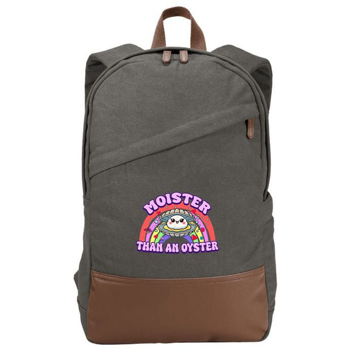 Moister Than An Oyster Funny Shellfish Seafood Cotton Canvas Backpack