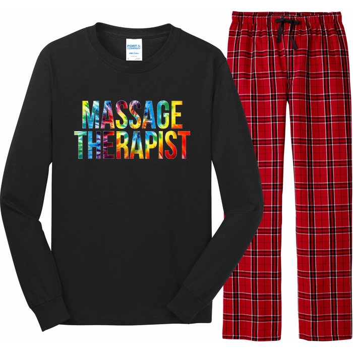 Massage Therapist Appreciation Day Tie Dye Wo For Work Long Sleeve Pajama Set