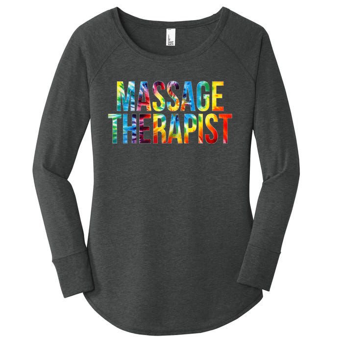 Massage Therapist Appreciation Day Tie Dye Wo For Work Women's Perfect Tri Tunic Long Sleeve Shirt