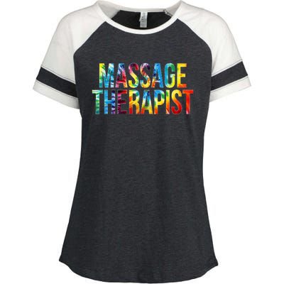 Massage Therapist Appreciation Day Tie Dye Wo For Work Enza Ladies Jersey Colorblock Tee