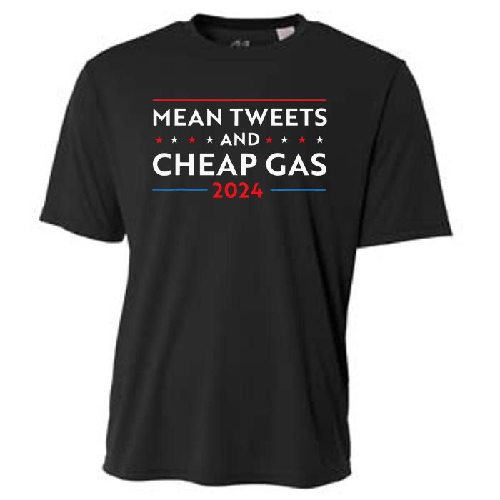 Mean Tweets And Cheap Gas Funny 2024 Pro Trump Men Women Cooling Performance Crew T-Shirt