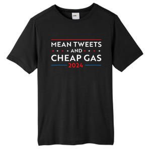 Mean Tweets And Cheap Gas Funny 2024 Pro Trump Men Women Tall Fusion ChromaSoft Performance T-Shirt