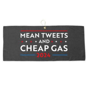 Mean Tweets And Cheap Gas Funny 2024 Pro Trump Men Women Large Microfiber Waffle Golf Towel