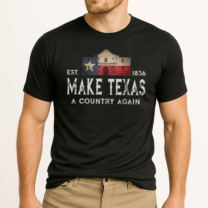 Make Texas A Country Again Secession Alamo Secede Cooling Performance Crew T-Shirt