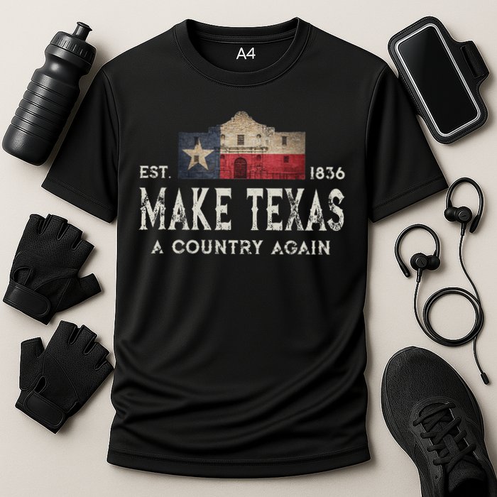 Make Texas A Country Again Secession Alamo Secede Cooling Performance Crew T-Shirt