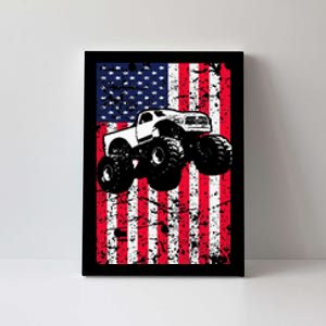 Monster Truck American Flag Racing USA Patriotic Canvas