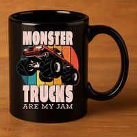 Monster Trucks Are My Jam 11oz C Handle Ceramic Mug