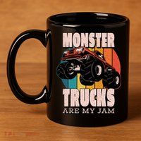 Monster Trucks Are My Jam 11oz C Handle Ceramic Mug
