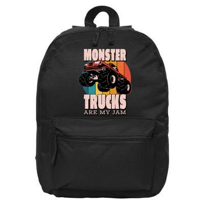 Monster Trucks Are My Jam 16 in Basic Backpack