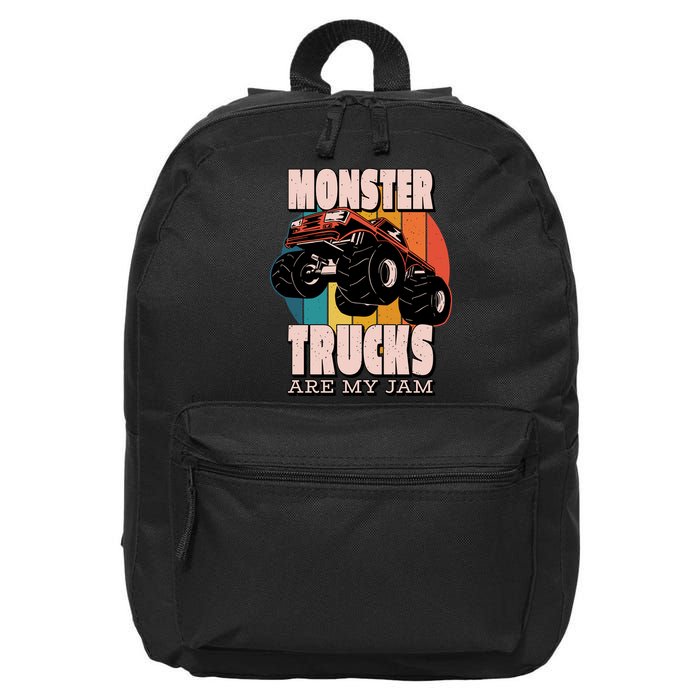 Monster Trucks Are My Jam 16 in Basic Backpack