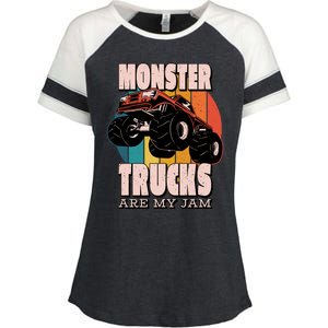 Monster Trucks Are My Jam Enza Ladies Jersey Colorblock Tee