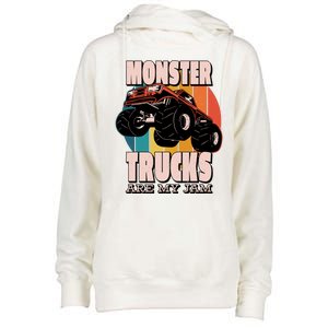 Monster Trucks Are My Jam Womens Funnel Neck Pullover Hood