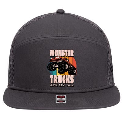 Monster Trucks Are My Jam 7 Panel Mesh Trucker Snapback Hat