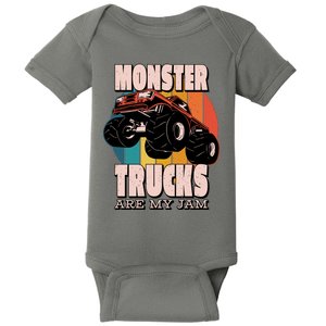 Monster Trucks Are My Jam Baby Bodysuit