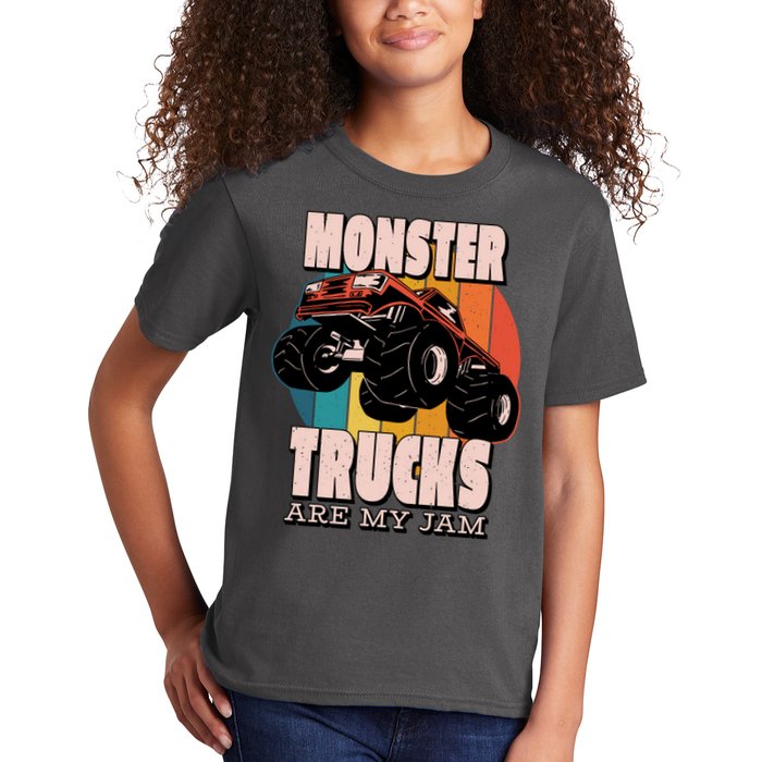 Monster Trucks Are My Jam Kids T-Shirt