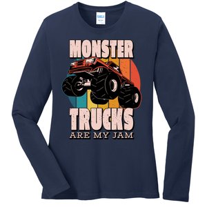 Monster Trucks Are My Jam Ladies Long Sleeve Shirt