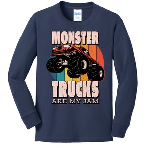 Monster Trucks Are My Jam Kids Long Sleeve Shirt