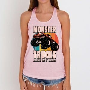 Monster Trucks Are My Jam Women's Knotted Racerback Tank