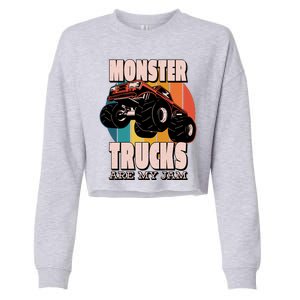 Monster Trucks Are My Jam Cropped Pullover Crew