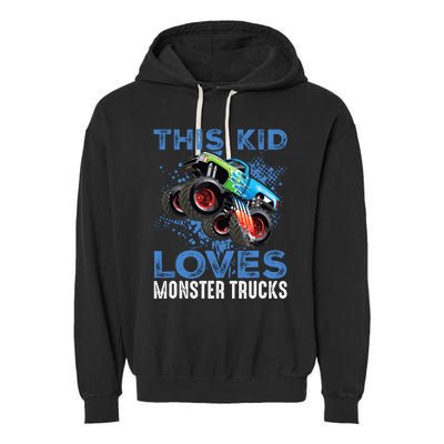 Monster Trucks Are My Jam For Boy Garment-Dyed Fleece Hoodie