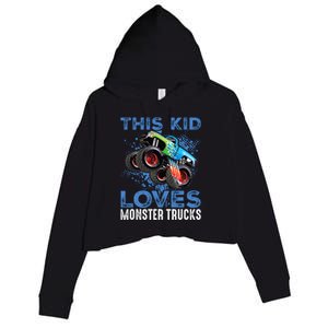 Monster Trucks Are My Jam For Boy Crop Fleece Hoodie