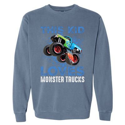 Monster Trucks Are My Jam For Boy Garment-Dyed Sweatshirt